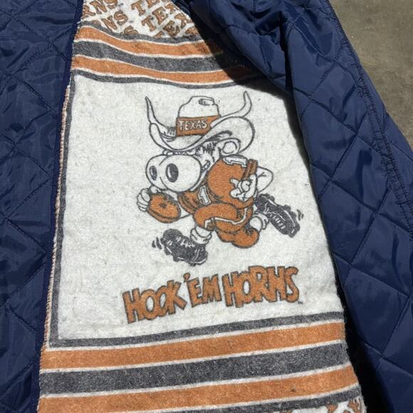 Vintage 80s University of Texas Navy Liner Homemade Jacket - Picture 2 of 4